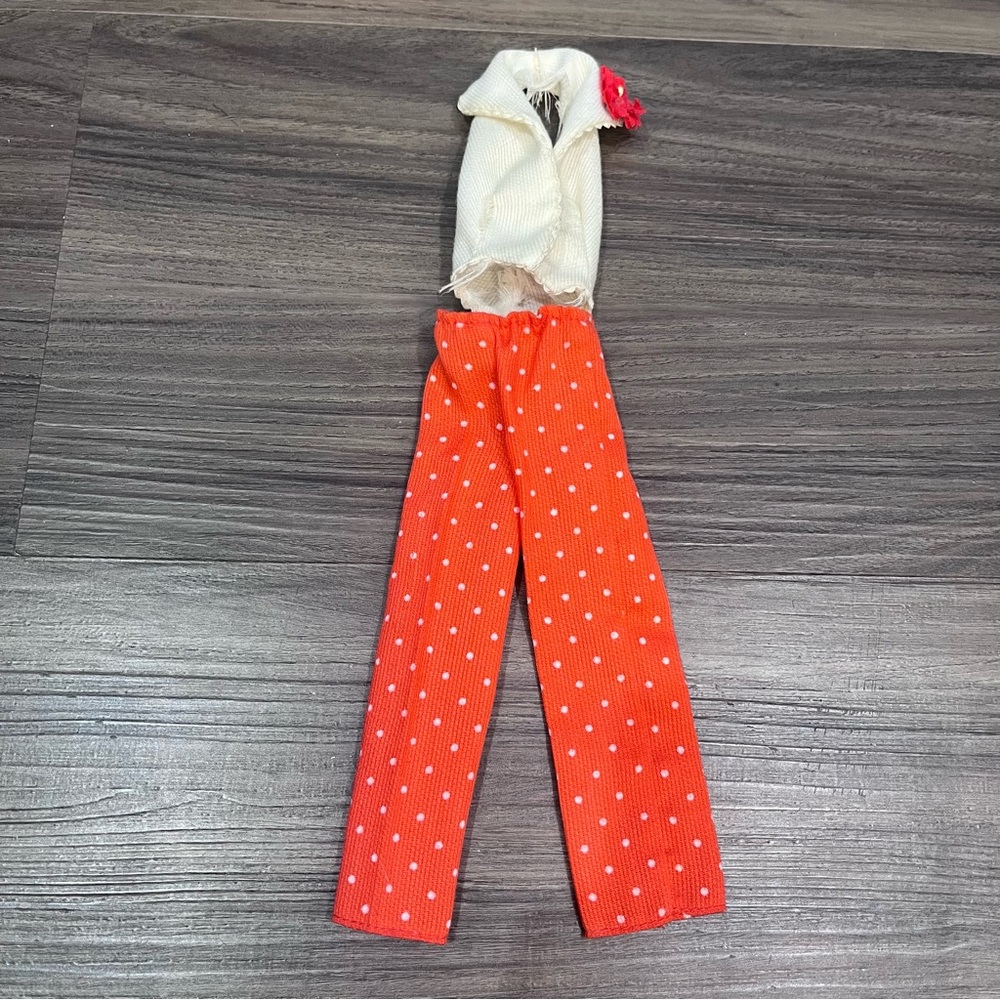 Vintage 1973 Barbie Best Buy Red White Polka Dot Outfit 8691 Top And And Pants
